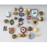 A BAG OF BUTTONS AND BADGES.