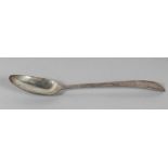 A GEORGE III IRISH SILVER BRIGHT CUT TABLESPOON. Dublin 1770.