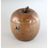 A GOOD POLISHED APPLE TEA CADDY. 4.5ins high.