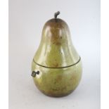 A GOOD POLISHED PEAR TEA CADDY. 7.25ins high.