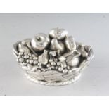 A CONTINENTAL SILVER BOWL OF FRUIT.