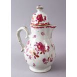 A GOOD 18TH CENTURY CHINESE QIANLONG STYLE PORCELAIN COFFEE POT, with typical qianlong floral