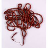 A 19TH CENTURY SUFI TESBIH KUKA / BEAD NECKLACE, average bead 6mm diameter.