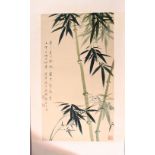 A COLLECTION OF SEVEN 20TH CENTURY CHINESE SCROLL PAINTINGS, depicting bamboo, various sizes.