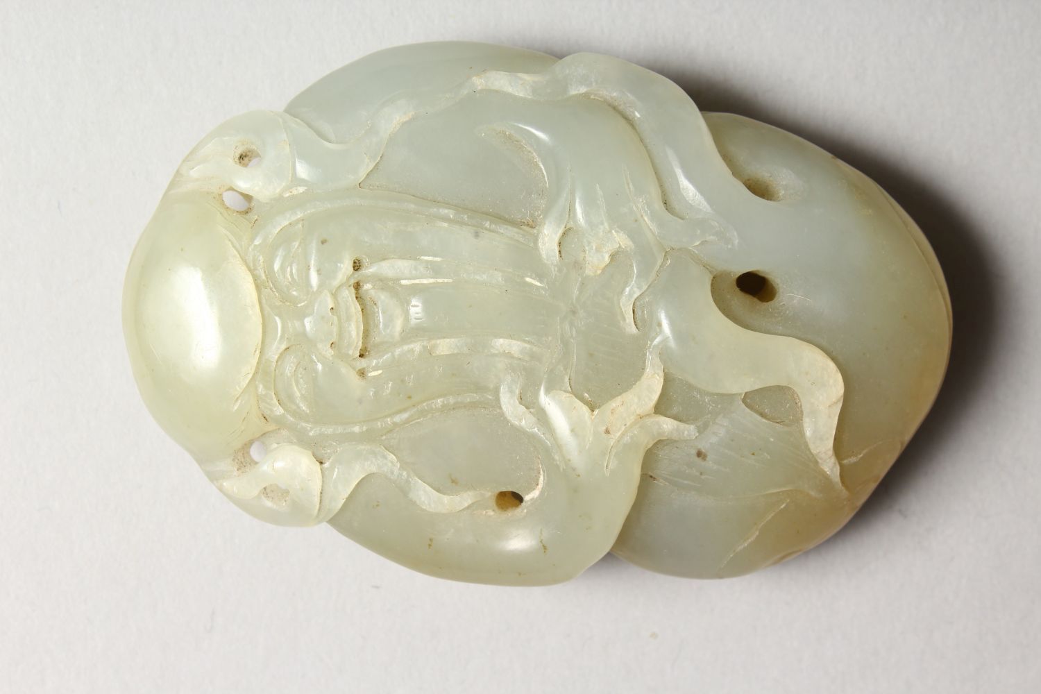 A GOOD CHINESE CARVED JADE PEBBLE OF SHOU LAO, the carving depicting shou lao god of longevity, 7. - Image 2 of 6