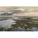 Errol Stephen Boyley (1918-2007) South Africa, 'Wetlands', A scene of birds flying in a marshy