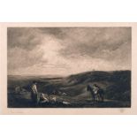 Edgar Barclay (1842-1913) British, 'The Cloverfield', an arable farming scene with figures and a