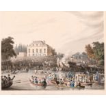 Matthew Dubourg (19th century), 'Arrival at Brandenburgh House of the Watermen ...', hand-coloured