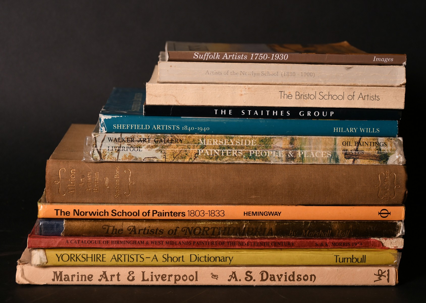 A box lot. Books of regional art works from Suffolk, Yorkshire etc. (12).