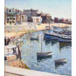 Arthur Hayward (1889-1962) British, 'The Harbour, St. Ives', A scene of boats in a harbour with