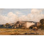 Alexander Caruthers Gould (1870-1948), 'Haymaking by a Ruined Castle', exhibited at the R. A.