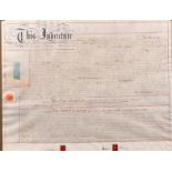 An indenture from 1892 from Fry and Son, Grays Inn, London, 23" x 27".