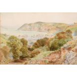 Ebenezer Wake Cook (1843-1926) British, A view of Lynton with a coastal landscape beyond,