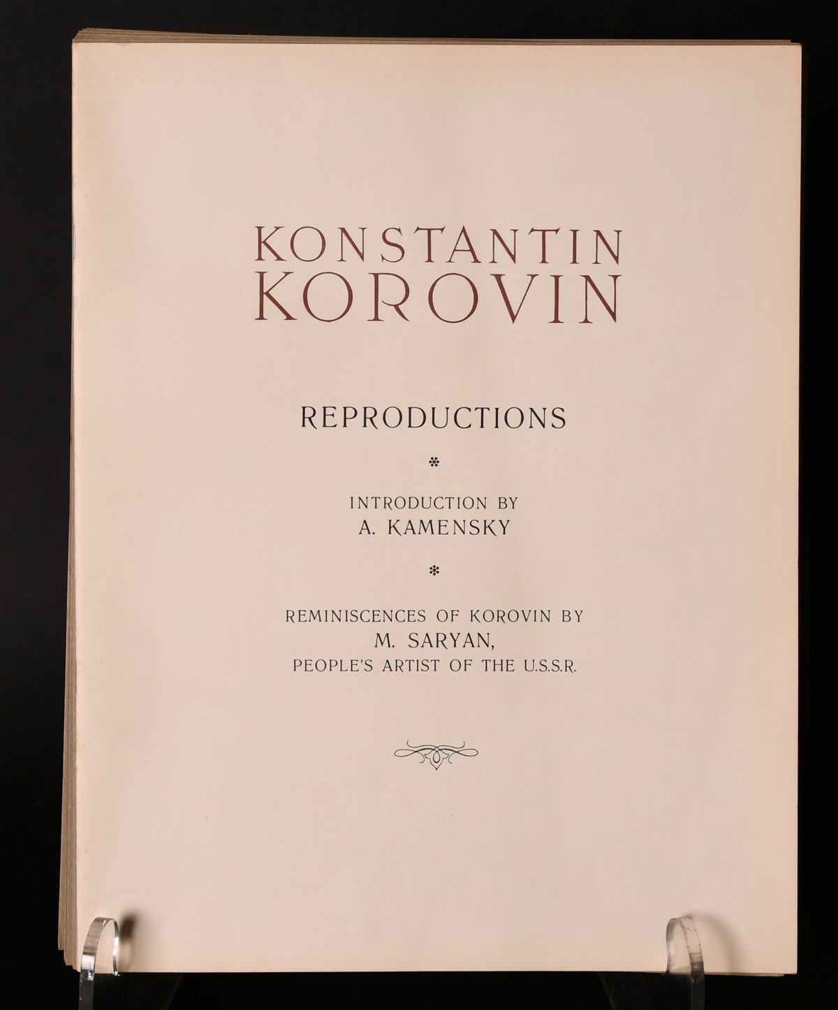 'KONSTANTIN KOROVIN REPRODUCTIONS' Introduction by A. Kamensky, 'REMINISCENCES OF KOROVIN' by M. - Image 2 of 2