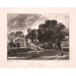 David Lucas after John Constable, a group of six mezzotint engravings of landscapes, plate size 8" x