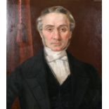 19th century British school, A half-length portrait of a gentleman, oil on canvas, 25" x 20". (