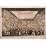 P.A. Martini after H. Ramberg, 'The Exhibition of the Royal Academy 1787', hand coloured aquatint in