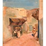 Attributed to James Herbert Snell (1861-1935) British, A North African street scene, inscribed verso
