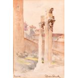 Robert Baden-Powell (1857-1941) British, 'Rome', A sketch of classical ruins amongst buildings,