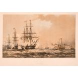 A collection of three 19th century Lithographs of marine scenes, 7" x 11", (3).