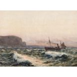 Augustus Morton Hely Smith (1862-1941) British, steamship off the coast, watercolour, signed, 10"