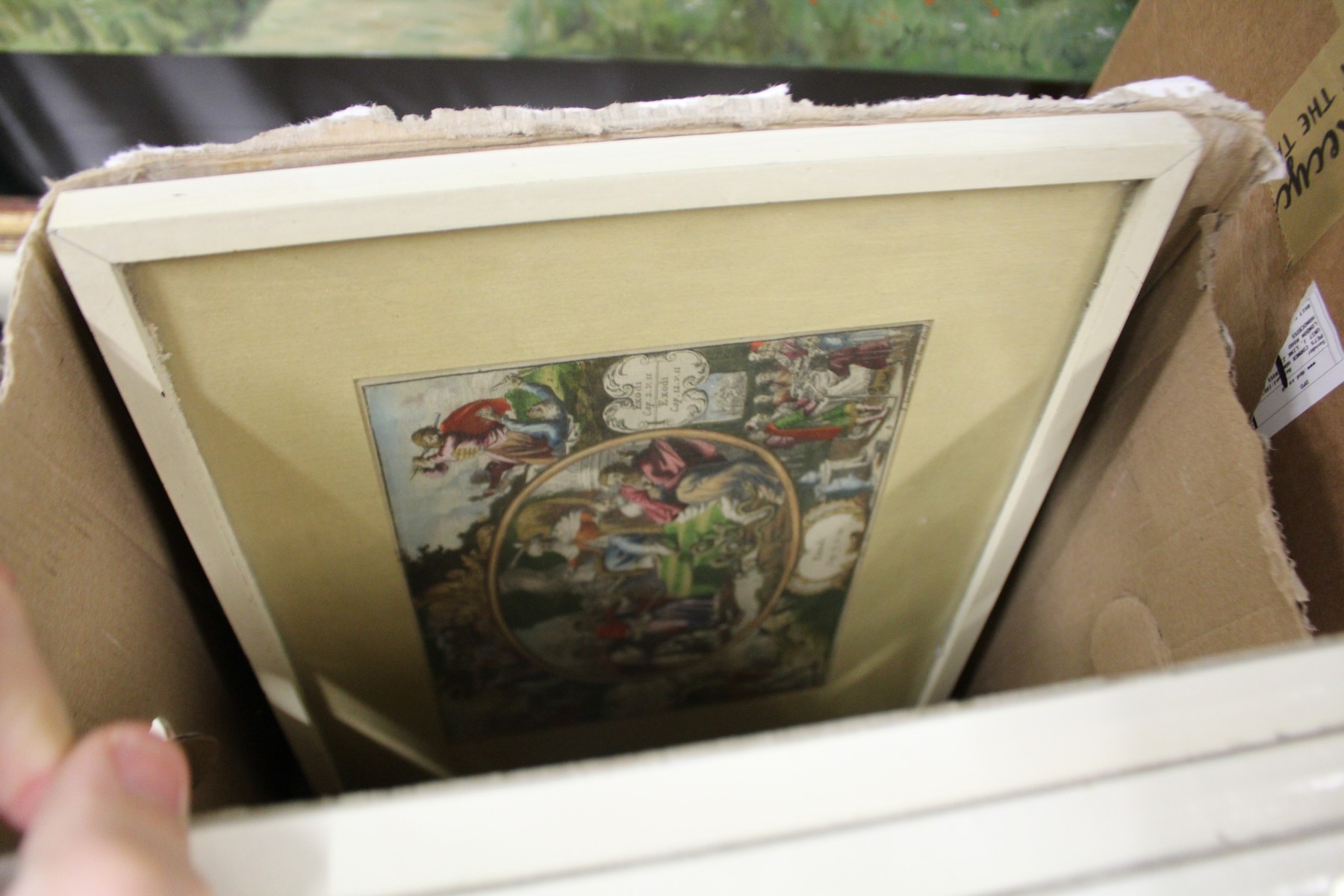 A set of nine early part hand coloured and gilt decorated engravings. - Image 10 of 10