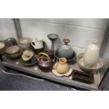 A quantity of studio pottery ware.
