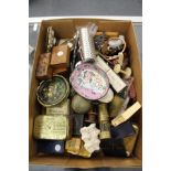 A box of miscellaneous collectables.