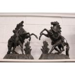 A pair of Spelter Marley Horses.