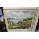 Freya Dade "Channel Islands Seascape" oil on canvas, signed.