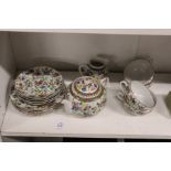 An oriental famille rose porcelain part tea service.