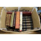 A box of books including Penny Magazine 1842 - 1845.