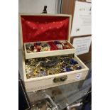 A jewellery box and contents.