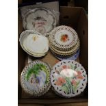 Decorative ribbon plates and other items.