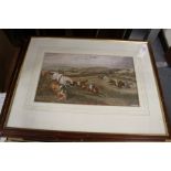 A set of four colour prints depicting steeplechase scenes.