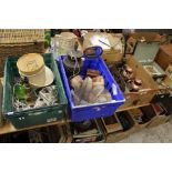 A large quantity of miscellaneous collectables to include table lamps, copper jugs, postal scales
