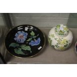 A large floral decorated Rosenthal circular bowl and a Mason's Manchu ar and cover.