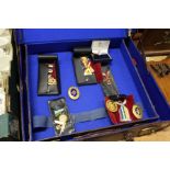 Masonic regalia in two cases.