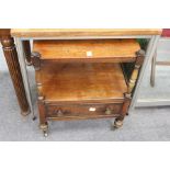 A 19th century mahogany what-not with a single drawer.