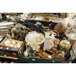 A quantity of miscellaneous collectables to include walking sticks, foot stool, hand bell etc etc.