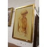 Scotte Nicholas, a study of a semi-nude female figure, oil on board, signed.