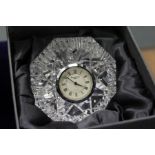 A Waterford crystal bedside clock, boxed.