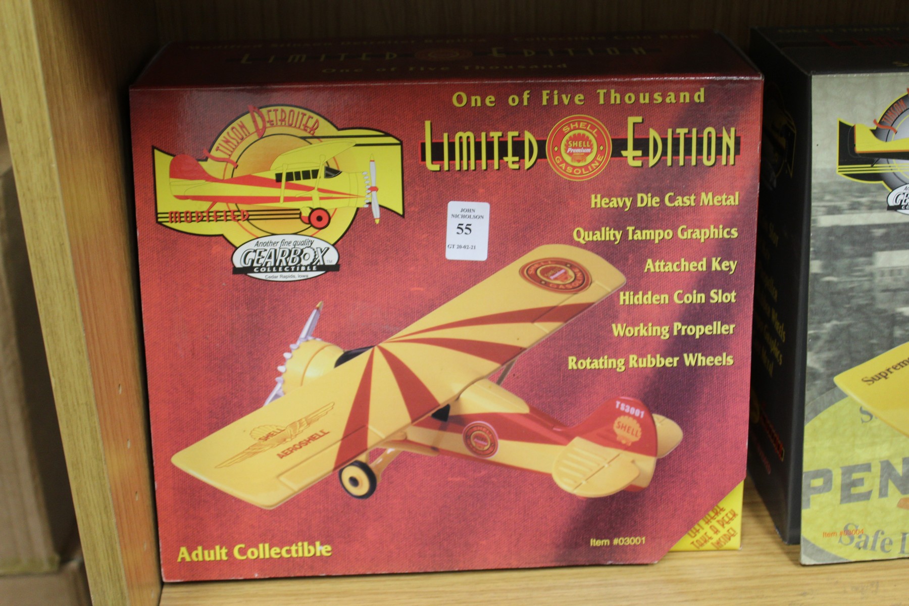 A boxed limited edition diecast advertising aeroplane.