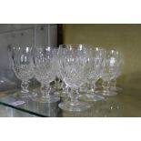 Twelve Waterford Colleen wine glasses,12cms high.