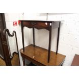 A George III mahogany single drawer side table.