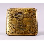 A JAPANESE MEIJI PERIOD KOMAI IRON & MIXED METAL DAMASCENE CIGARETTE CASE, the case finely inlaid