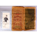 A LOT OF THREE CHINESE PAINTED PRINTED SCROLLS, one painted depicting a boy and his dog, signed