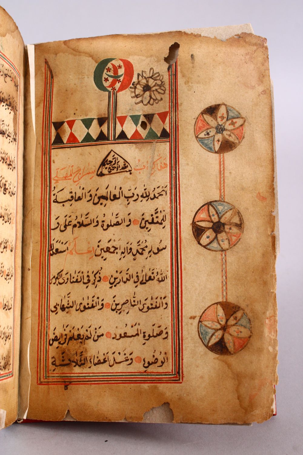 AN ISLAMIC PRAYER BOOK, with later red Morocco binding. - Image 2 of 6