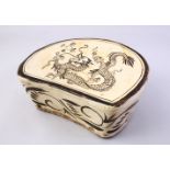 A CHINESE CI ZHOU POTTERY PILLOW - DRAGAON, The pillow decorated with the scenes of a dragon and