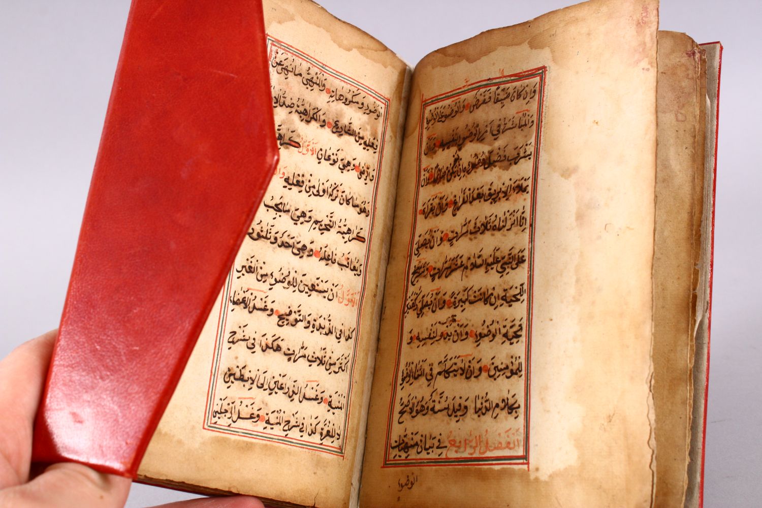 AN ISLAMIC PRAYER BOOK, with later red Morocco binding. - Image 4 of 6